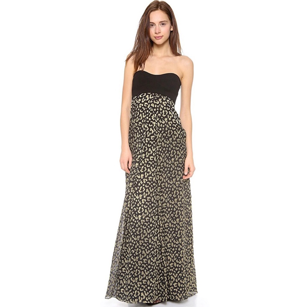 DVF Adriana Strapless Silk Leopard Maxi Dress EUC - Picture 1 of 8